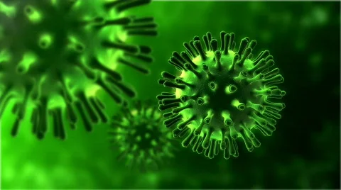 Virus 3D Render in green  Stock Footage 333940