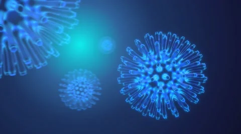 Virus, 3D rendered. Blue variant. Stock Footage 40710122