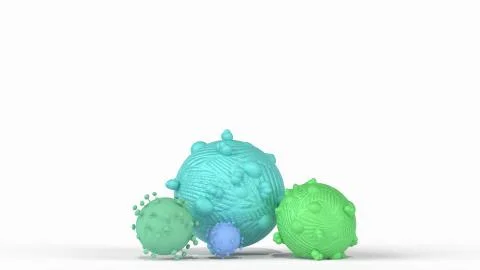 Virus 3d rendering on white background for medical content.. Stock Illustration