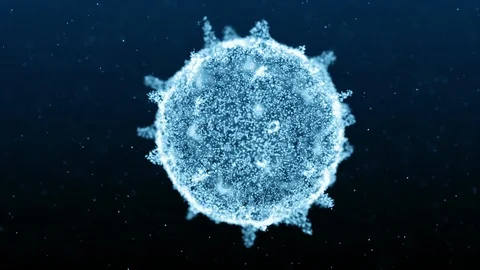 Virus in 3D space, concept of pandemic, virology, coronavirus, sars, epidemic Stock Footage 126235259