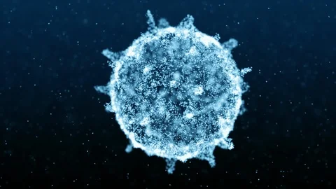Virus in 3D space, concept of pandemic, virology, coronavirus, sars, epidemic Stock Footage 126235260