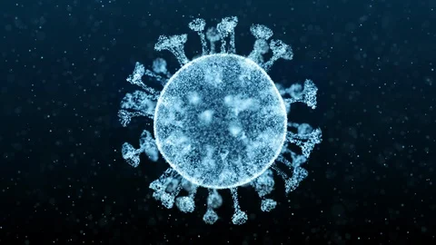 Virus in 3D space, concept of pandemic, virology, coronavirus, sars, epidemic 動画素材 126412172