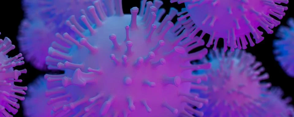 Virus. Abstract 3d microbe on dark background 스톡 일러스트