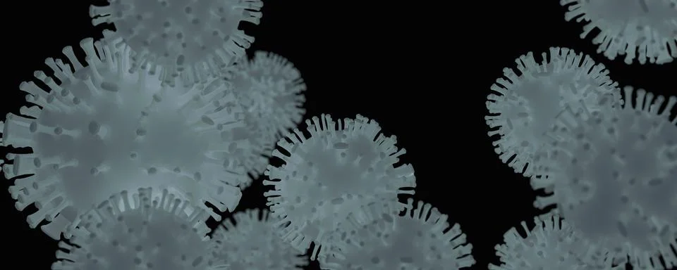 Virus. Abstract 3d microbe on dark background Stock Illustration
