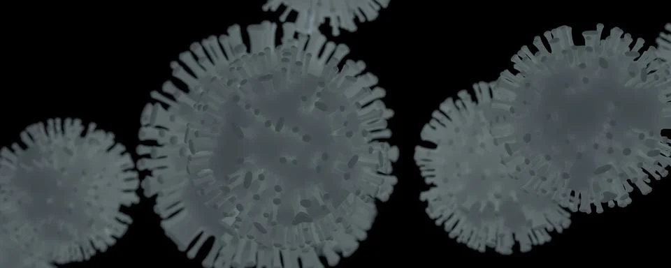 Virus. Abstract 3d microbe on dark background Stock Illustration