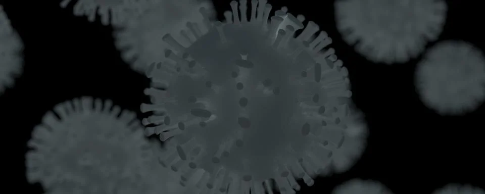 Virus. Abstract 3d microbe on dark background Stock Illustration