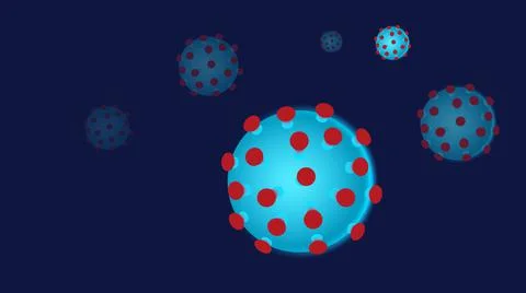 Virus. Abstract image of  virus. Background is dark blue. Stock Illustration