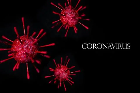 Virus. Abstract microbe on black background. allergy bacteria, medical health Stock Illustration