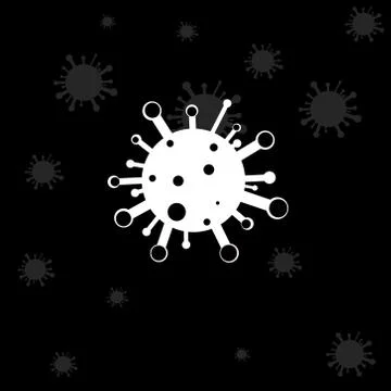 Virus. Abstract vector microbe on black background. Stock Illustration