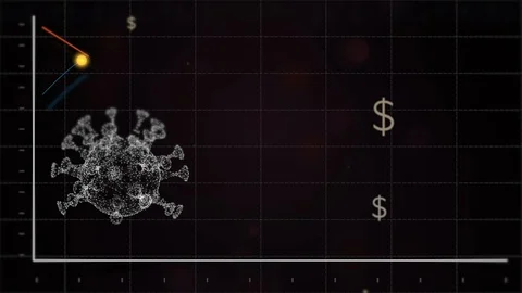 Virus affecting currency. Dollar fluctuations in space of virus fast spreading Stock Footage 126326770