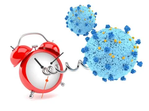 Virus with alarm clock Stock Illustration