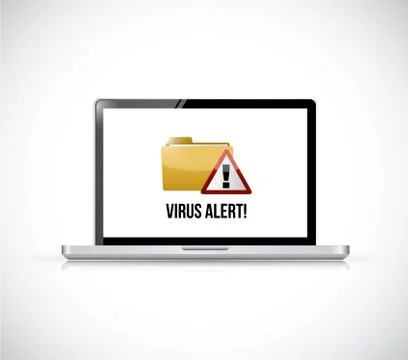 Virus alert and folder computer concept Stock Illustration