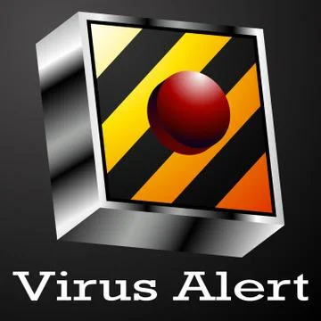 Virus alert button Stock Illustration