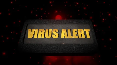 VIRUS ALERT COMPUTER HACKER TECHNOLOGY RED LIGHT WARNING OR COVID. Stock Footage 88924056