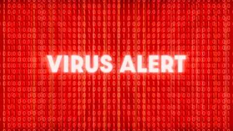 Virus Alert, flickering letters. Stock Footage 284222899