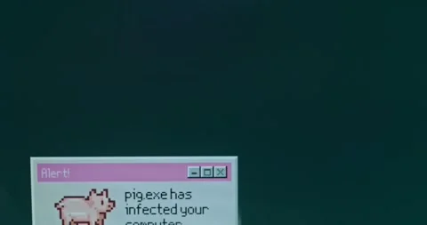 Virus Alert, Pig exe has infected your computer Video stock 310842030