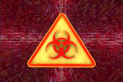 Virus alert sign. Computer security Illustrazione stock