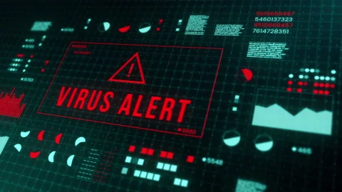 Virus alert system message digital malfunction alert error Stock Footage 143992232