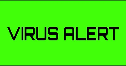Virus alert text green screen, masked glitched effect. Stock Footage 132624132