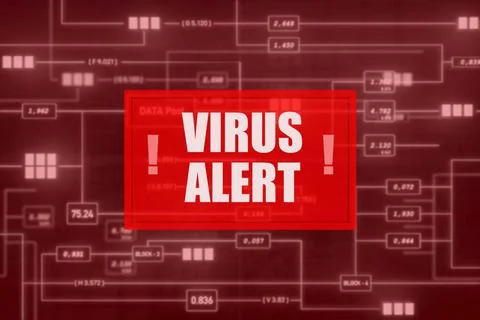 Virus alert! Virus alert! Computer network, switch board, control panel in... Stock Photos