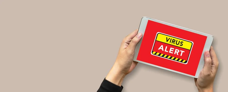 Virus Alert Warning Digital Browsing Concept Stock Photos