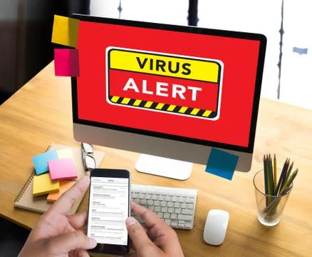 Virus Alert Warning Digital Browsing Concept 스톡 사진