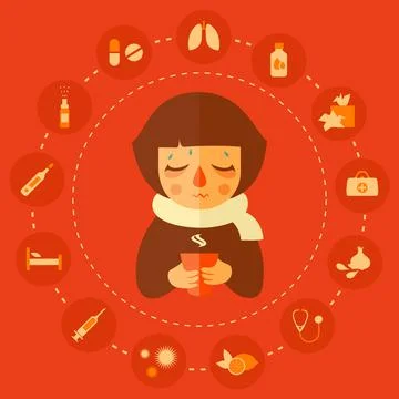 Virus, allergy and cold Stock Illustration
