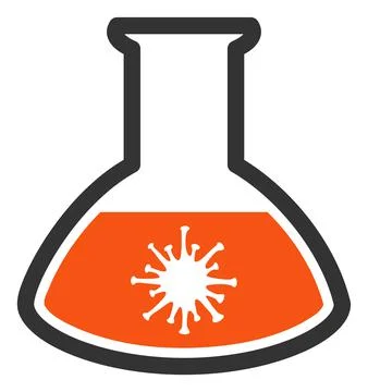Virus Analysis Retort Vector Flat Icon Stock Illustration