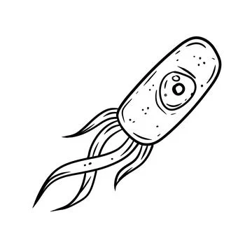 Virus and bacteria. Causative agent. Micro-organism under microscope Stock Illustration