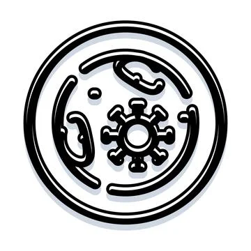 Virus and bacteria cell icon illustration art Illustrazione stock