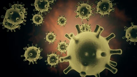 Virus And Bacteria Under Electron Microscope. Viral Epidemic Disease. Health Vídeos de archivo 123831589