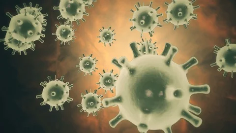 Virus And Bacteria Under Electron Microscope. Viral Epidemic Disease. Health 動画素材 126147635