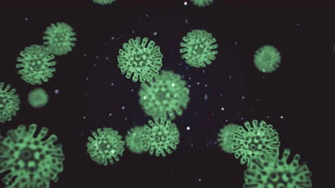 Virus And Bacteria Under Electron Microscope. Viral Epidemic Disease. Health Stock Footage 132269947