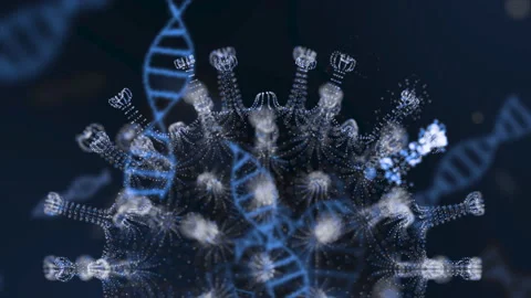 Virus And Bacteria Under Electron Microscope. Viral Epidemic Disease. Health Stock Footage 139316151