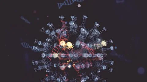 Virus And Bacteria Under Electron Microscope. Viral Epidemic Disease. Health Illustrazione stock
