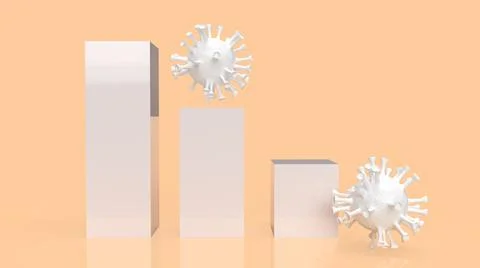The virus and chart for coronavirus concept 3d rendering Stock Illustration