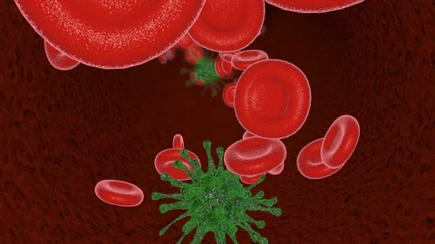 Virus and germs, bacteria, cell infected organism Stock-Footage 128173591