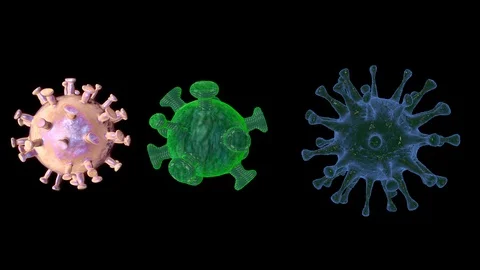 Virus and germs, bacteria, cell infected organism Stockbeeldmateriaal 128625585