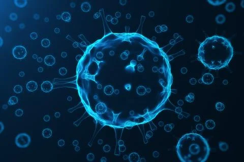 Virus and germs, bacteria, cell infected organism. Influenza Virus H1N1, Swine Stock Illustration