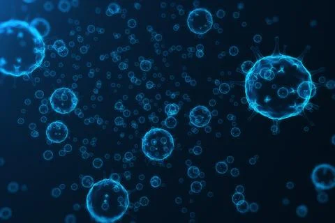 Virus and germs, bacteria, cell infected organism. Influenza Virus H1N1, Swine Stock Illustration