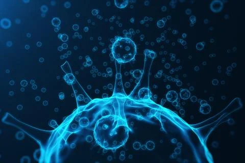 Virus and germs, bacteria, cell infected organism. Influenza Virus H1N1, Swine Stock Illustration