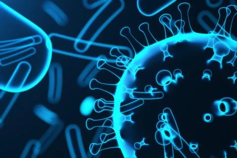 Virus and germs, bacteria, cell infected organism. Influenza Virus H1N1, Swine Stock Illustration