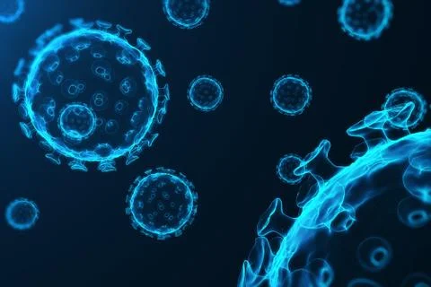 Virus and germs, bacteria, cell infected organism. Influenza Virus H1N1, Swine Stock Illustration