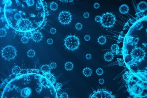 Virus and germs, bacteria, cell infected organism. Influenza Virus H1N1, Swine Stock Illustration