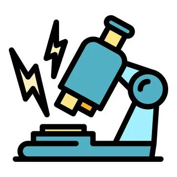 Virus and microscope icon color outline vector 스톡 일러스트