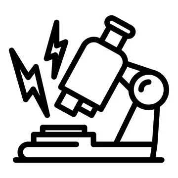 Virus and microscope icon, outline style Stockillustratie