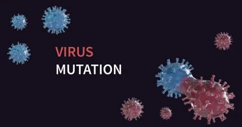 Virus and mutations process 3d illustartion. 3d render. Stock Illustration