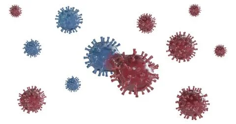 Virus and mutations process 3d illustartion. 3d render. Stock Illustration