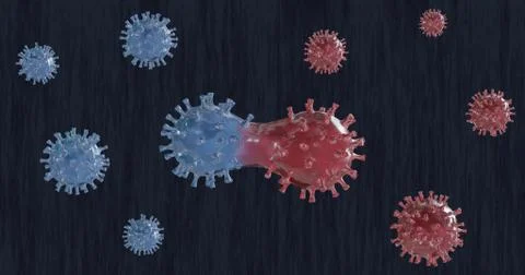 Virus and mutations process 3d illustartion. 3d render. Stock Illustration
