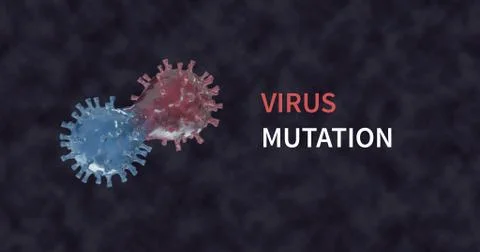 Virus and mutations process 3d illustartion. 3d render. Stock Illustration